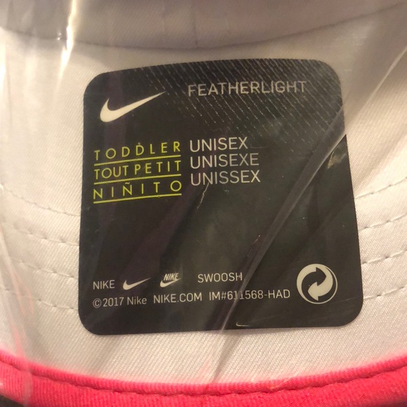 NWT Girls Nike White Racer Pink Hat 2/4T - Picture 2 of 2